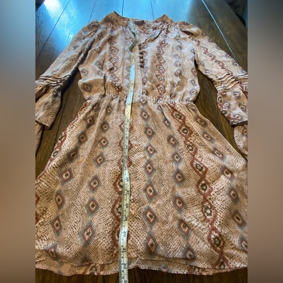 Parker Snake Print Bell Sleeve Dress Size XS B25 - Picture 5 of 5